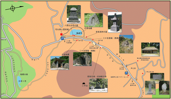 箱根の石仏群周辺案内図