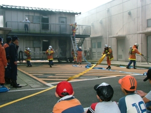 消防訓練の見学